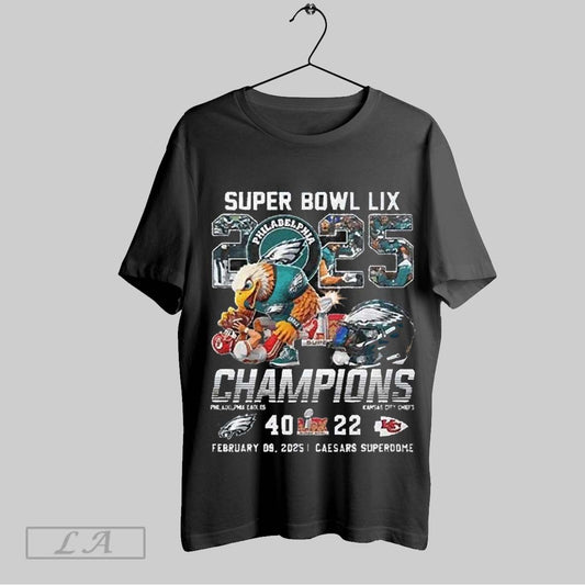 Top Eagles Super Bowl Lix 2025 Champions 40 22 Chiefs T Shirt Sweatshirt Hoodie Shirt