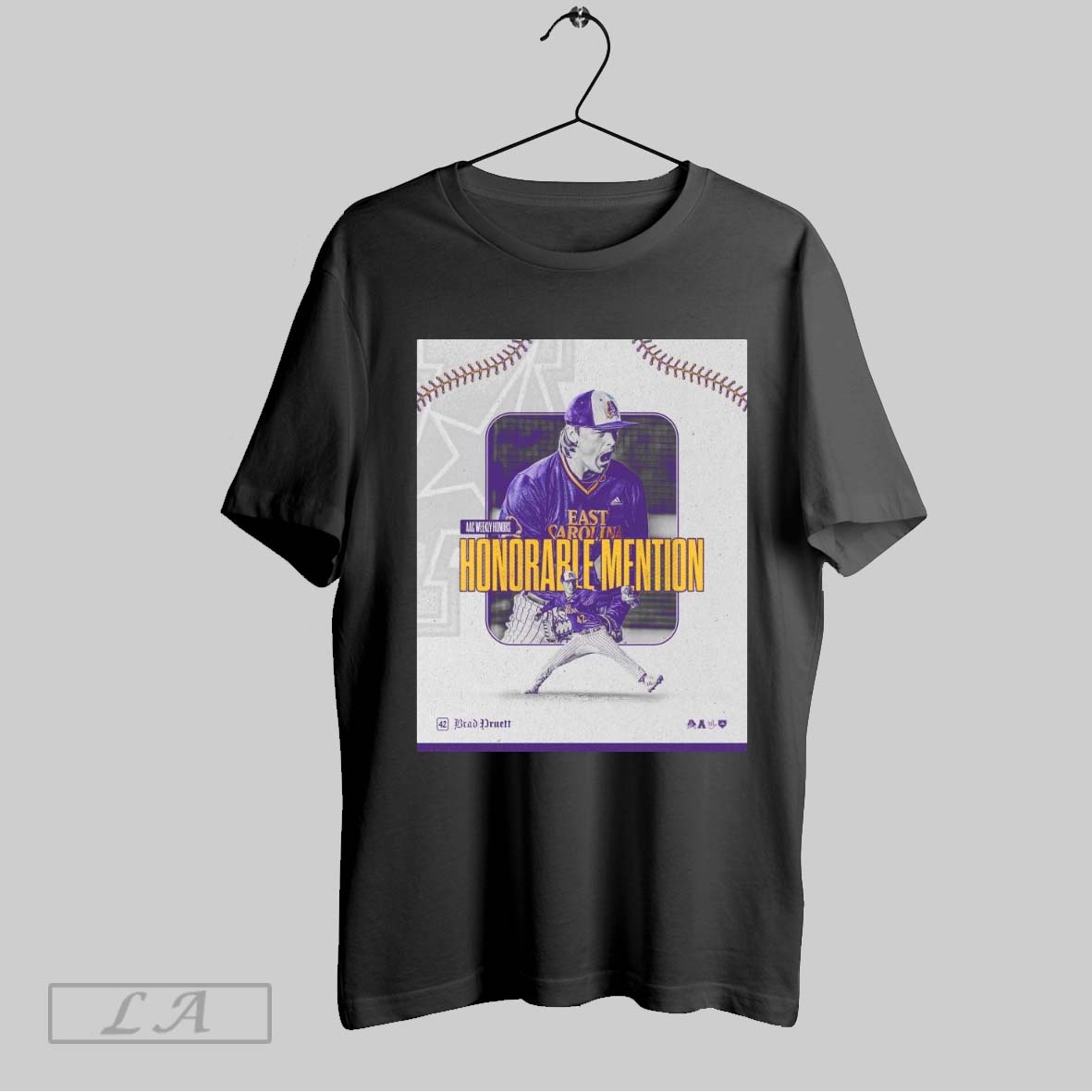 Top East Carolina Pirates Baseball Brad Pruett Aac Weekly Honors Honorable Mention Poster T Shirt