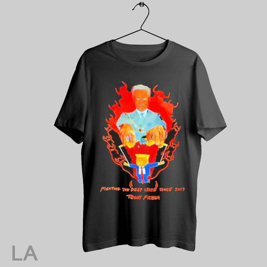 Top Elon Musk And Trump Fighting The Deep State Since 2017 Teddy Fresh T Shirt Sweatshirt Hoodie Shirt