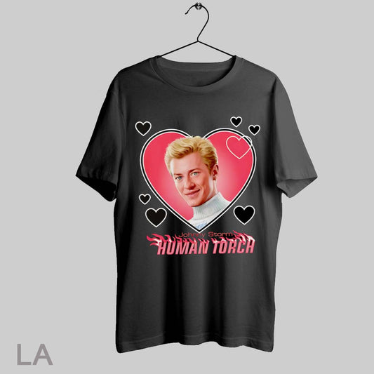 Top Fantastic Four Human Torch Heart T Shirt Sweatshirt Hoodie Shirt