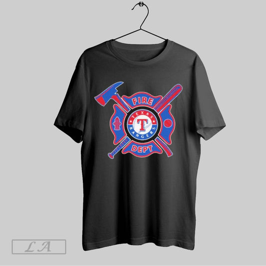 Top Fire Dept X Texas Rangers T Shirt Sweatshirt Hoodie Shirt