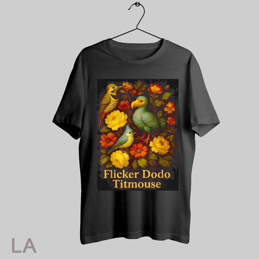 Top Flicker Dodo Titmouse Floral T Shirt Sweatshirt Hoodie Shirt