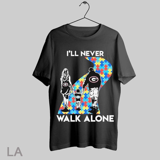 Top Georgia Bulldogs Ill Never Walk Alone T Shirt Sweatshirt Hoodie Shirt