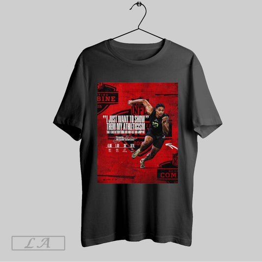 Top Georgia Bulldogs Football Tyrion Ingram Dawkins I Just Want To Show Them My Athleticism Nfl Scouting Combine Signature Poster T Shirt Sweatshirt Hoodie Shirt