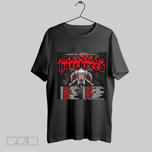 Top Hatebreed European Savagery 2025 Tour T Shirt Sweatshirt Hoodie Shirt