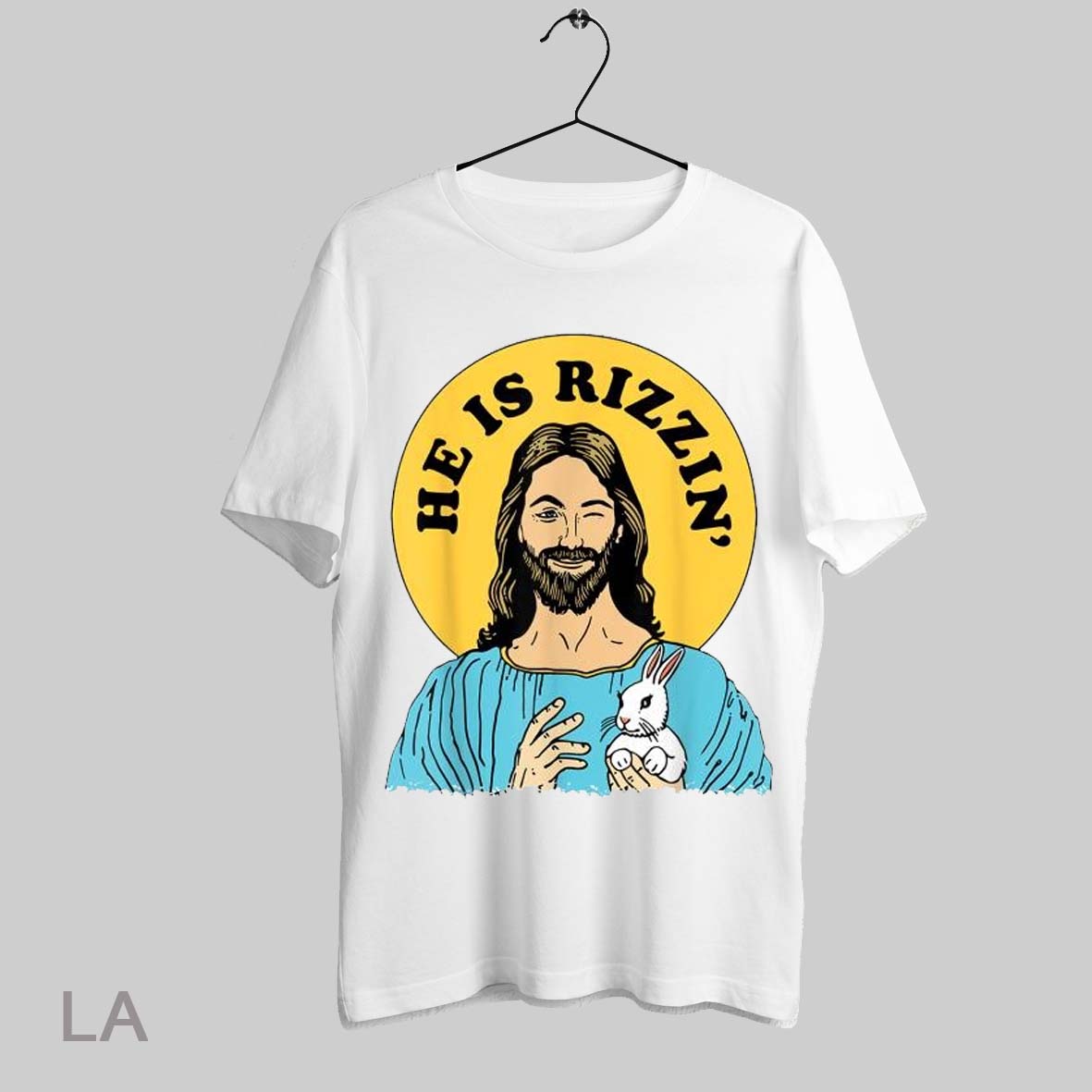 Top He Is Rizzin Jesus Christian Happy Easter Day Rabbit T Shirt Sweatshirt Hoodie Shirt