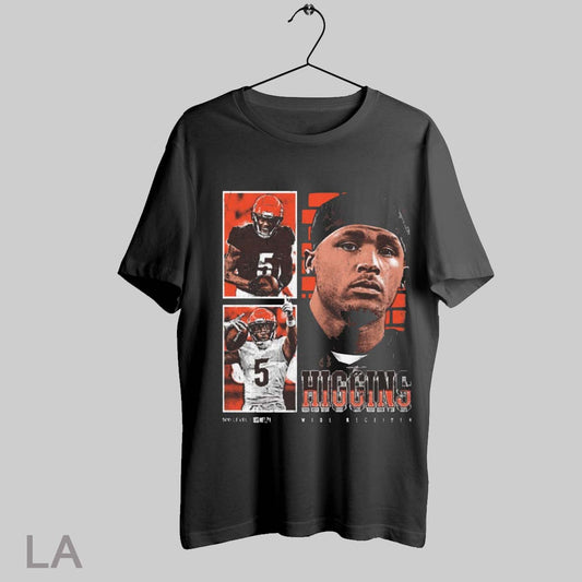 Top Higgins Wide Receiver Cincinnati Bengals Nfl Vintage Profile Signature 2025 T Shirt Sweatshirt Hoodie Shirt