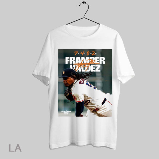 Top Houston Astros Baseball Framber Valdez 7 Ip 4k 0 Er 2bb Built For This Signature Poster T Shirt Sweatshirt Hoodie Shirt
