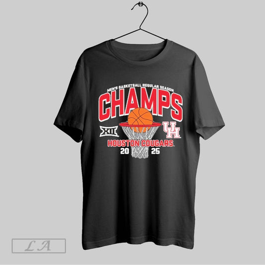 Top Houston Cougars 2025 Big 12 Mens Basketball Regular Season Champion T Shirt Sweatshirt Hoodie Shirt