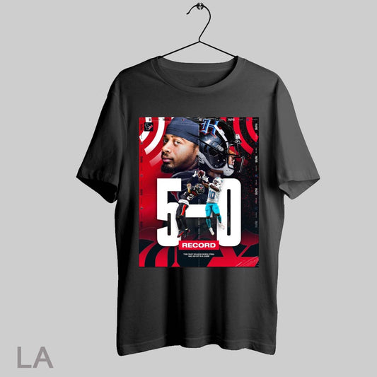 Top Houston Texans Derek Stingley Jr 5 0 Record This Past Season When Sting Had An Int In A Game Poster T Shirt Sweatshirt Hoodie Shirt