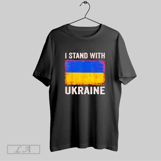 Top I Stand With Ukraine Flag T Shirt Sweatshirt Hoodie Shirt