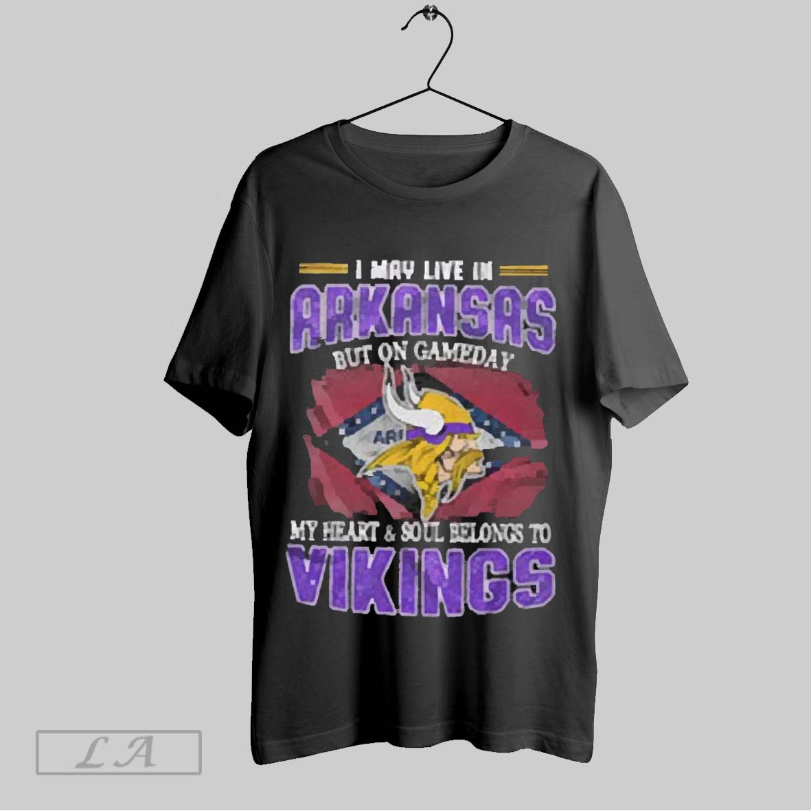Top I May Live In Arkansas But On Gameday My Heart And Soul Belongs To Vikings 2025 T Shirt Sweatshirt Hoodie Shirt