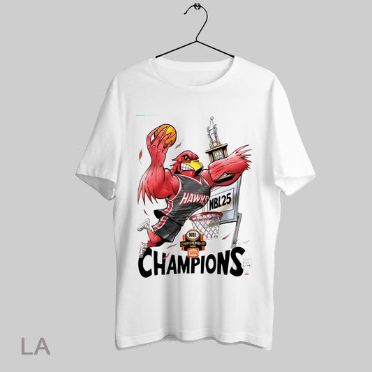 Top Illawarra Hawks Basketball Champions Nbl Championship 2025 Hungry Jacks They Rise Again Mascot T Shirt Sweatshirt Hoodie Shirt