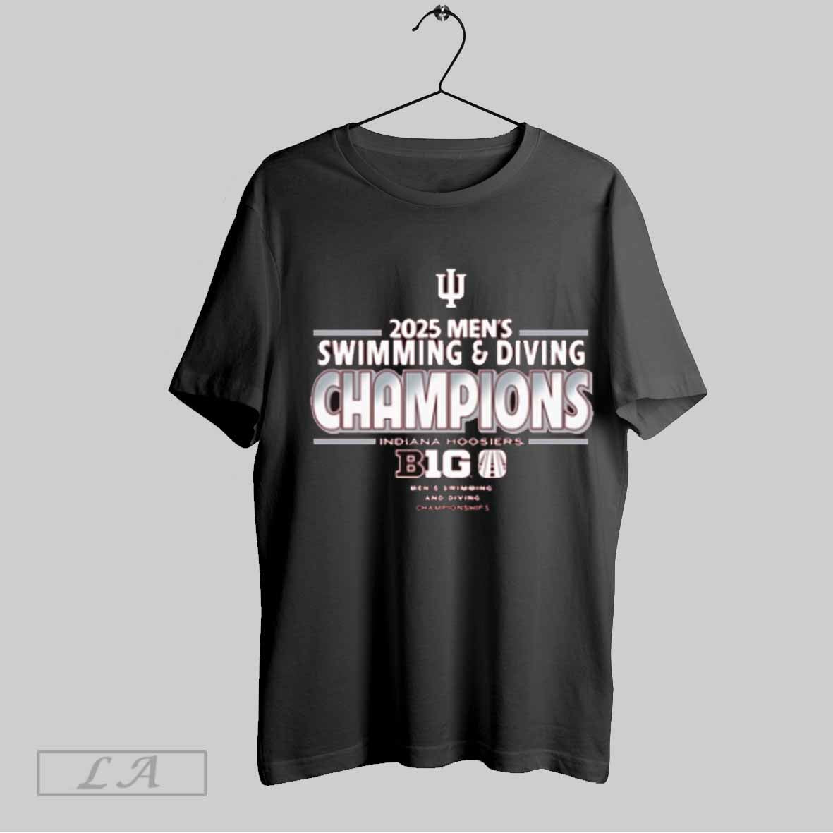 Top Indiana Hoosiers 2025 Mens Swim And Dive Champions Big Ten Ncaa T Shirt Sweatshirt Hoodie Shirt