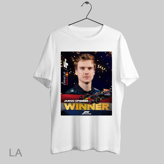 Top Jarno Opmeer Is Formula 1 Sim Racing World Championship 2025 Drivers Champion T Shirt Sweatshirt Hoodie Shirt