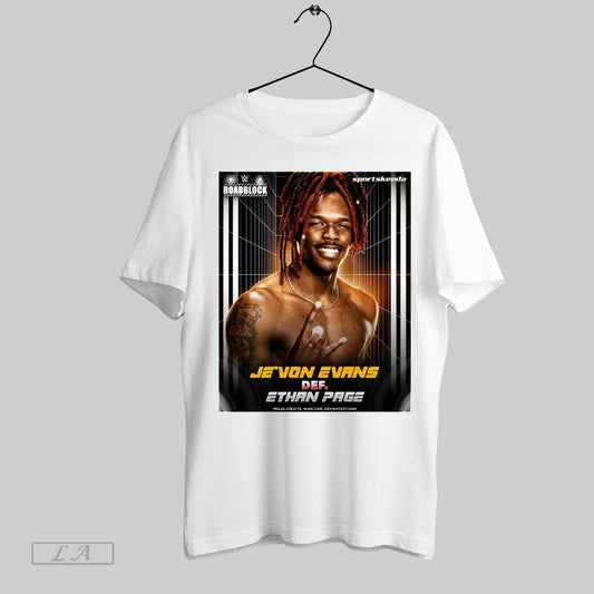 Top Jevon Evans Def Ethan Page Wwe 2025 Road Block In A Brutal New York Street Fight Poster T Shirt Sweatshirt Hoodie Shirt