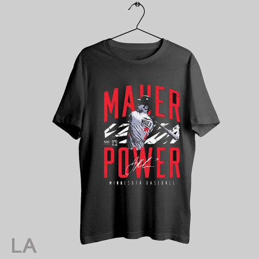 Top Joe Mauer Minnesota Twins Mauer Power National Baseball Hall Of Fame Signature T Shirt Sweatshirt Hoodie Shirt