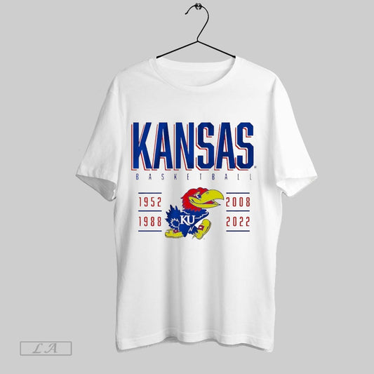 Top Kansas Jayhawks Basketball Champs Years 1952 1988 2008 2022 Vintage T Shirt Sweatshirt Hoodie Shirt