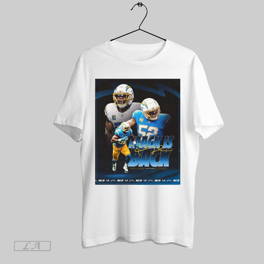 Top Khalil Mack Extended Mack Is Back Los Angeles Chargers Nfl Bolt Up Signature Poster T Shirt Sweatshirt Hoodie Shirt