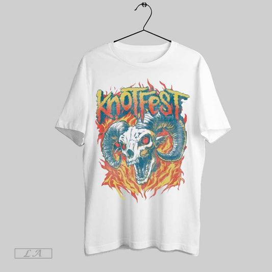 Top Knotfest Fiery Goat Skull Vintage T Shirt Sweatshirt Hoodie Shirt