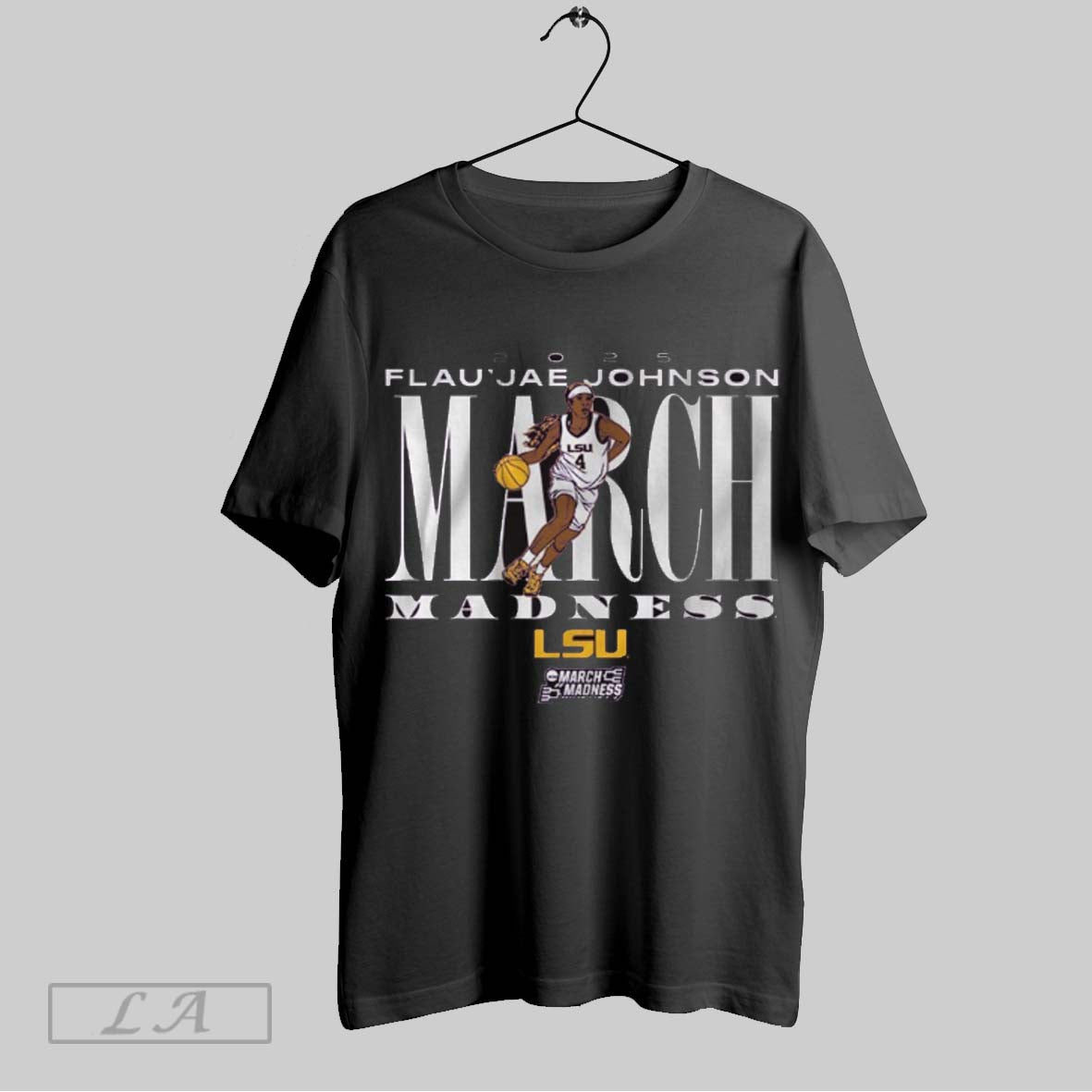 Top Lsu Tigers Basketball 2025 Flaujae Johnson March Madness Graphic T Shirt Sweatshirt Hoodie Shirt