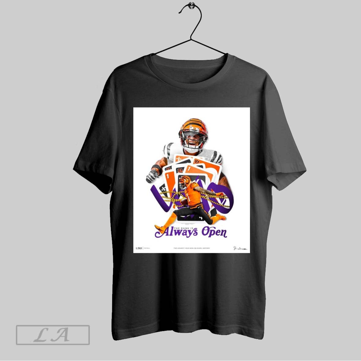 Top Lsu Tigers Football Jamarr Chase The Bank Is Always Open The Highest Paid Non Ob In Nfl History Signature Poster Sweatshirt Tee Shirt