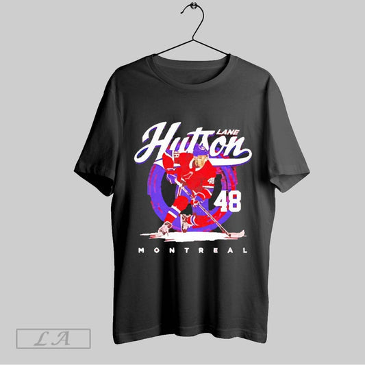 Top Lane Hutson 48 Montreal Canadiens Brush Signature 2025 T Shirt Sweatshirt Hoodie Shirt