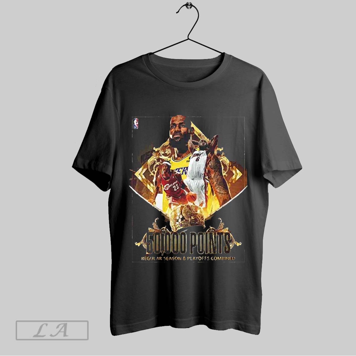 Top Lebron James 50000 Poins The Regular Season And Playoffs Combined Nba 2025 T Shirt Sweatshirt Hoodie Shirt