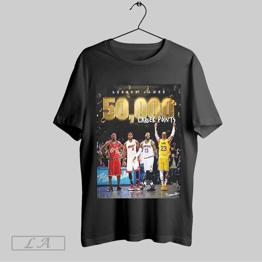 Top Lebron James From Los Angeles Laker Has Surpassed 50000 Career Points Nba Unisex 2025 T Shirt Sweatshirt Hoodie Shirt