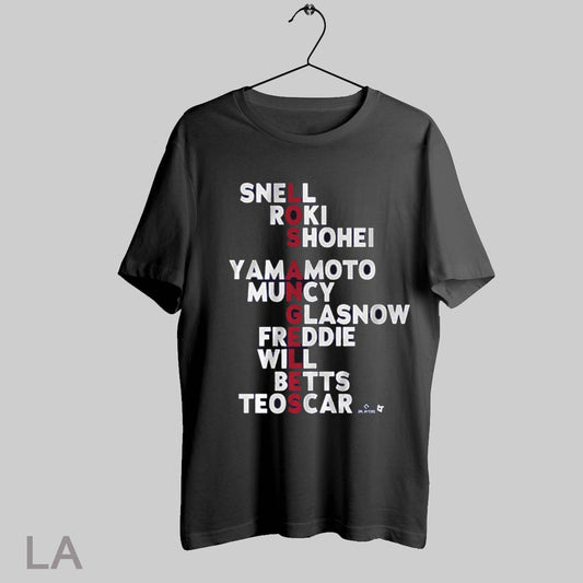 Top Los Angeles Dodgers Names Snell Roki Shohei Yamamoto Muncy Glasnow Freddie Will Betts Teoscar Mlb 2025 T Shirt Sweatshirt Hoodie Shirt