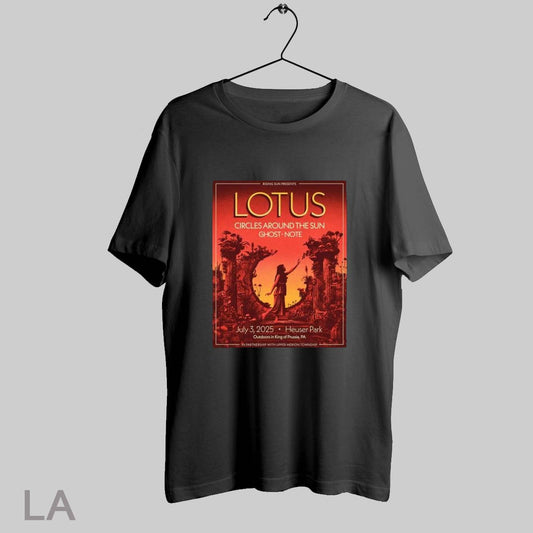 Top Lotus July 3 2025 Circles Around The Sun Ghost Note Heuser Park King Of Prussia Pa Show T Shirt Sweatshirt Hoodie Shirt