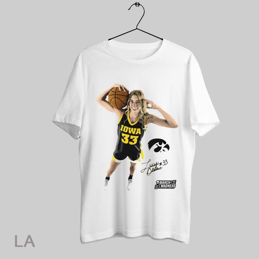 Top Lucy Olsen Portrait Iowa Hawkeyes Basketball 2025 Ncaa March Madness Signature Graphic T Shirt Sweatshirt Hoodie Shirt