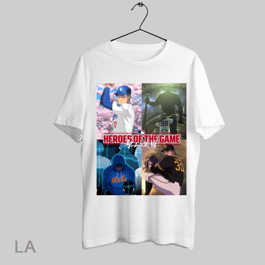 Top Mlb Heroes Of The Game Shohei Ohtani Paul Skenes Aaron Judge And Juan Soto Anime Poster T Shirt Sweatshirt Hoodie Shirt