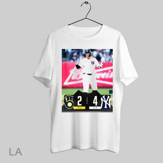 Top Mlb Opening Day 2025 New York Yankees Baseball Win 4 2 Milwaukee Brewers Final Score Mar 27 T Shirt Sweatshirt Hoodie Shirt