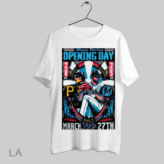 Top Miami Marlins Baseball Mlb Opening Day 2025 Loar Depot Part The Commemorative Sandy Vs Skenes T Shirt Sweatshirt Hoodie Shirt