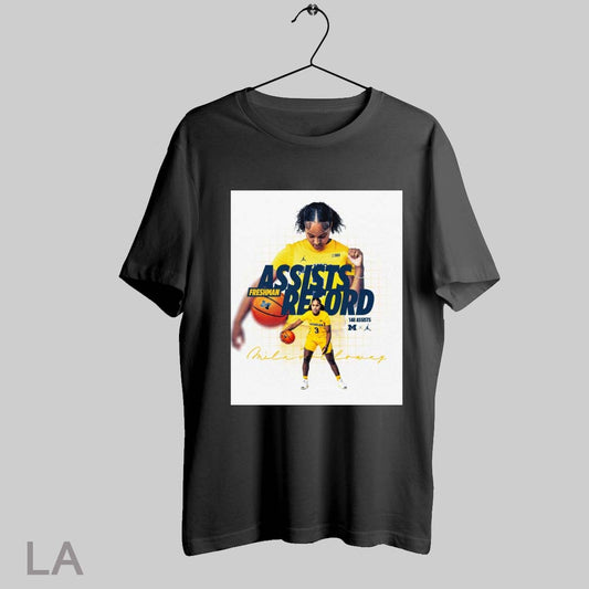 Top Michigan Womens Basketball Mila Holloway Holds The U M Freshman Record For Most Assists In A Season With 148 Signature T Shirt Sweatshirt Hoodie Shirt