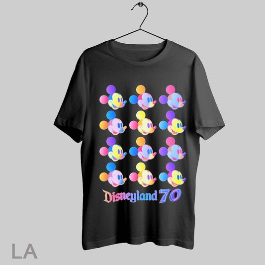Top Mickey Mouse Disneyland 70th Anniversary 2025 Faces T Shirt Sweatshirt Hoodie Shirt