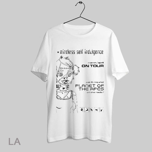 Top Mindless Self Indulgence Akt Tour Flyer March April On Tour Call And Request Planet Of The Apes On The Radio T Shirt Sweatshirt Hoodie Shirt