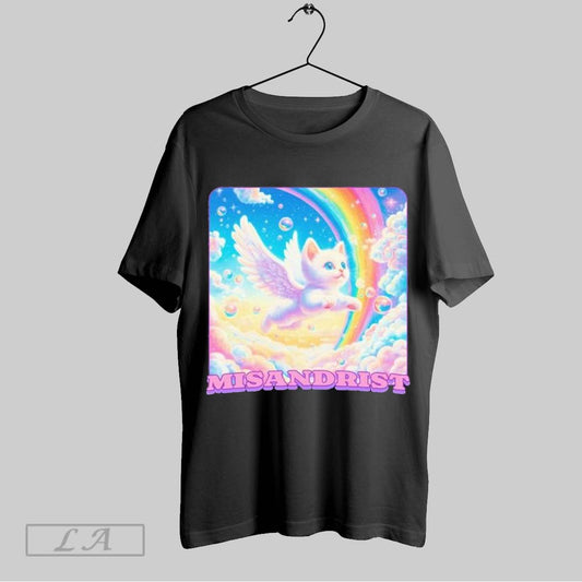 Top Misandrist Cat Wings Rainbow T Shirt Sweatshirt Hoodie Shirt
