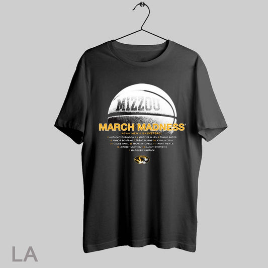 Top Missouri Tigers Ncaa Mens Basketball March Madness 2025 Anthony Robinson Marcus Allen Tamar Bates Roster T Shirt Sweatshirt Hoodie Shirt