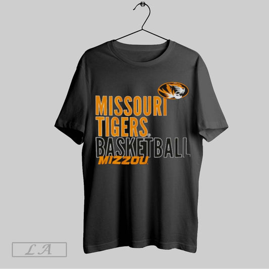 Top Missouri Tigers Basketball Mizzou Text Logo Overlay T Shirt Sweatshirt Hoodie Shirt