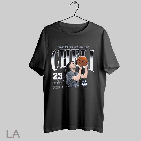 Top Morgan Cheli Illustrated Uconn Huskies Basketball 2025 Ncaa March Madness Signature Graphic T Shirt Sweatshirt Hoodie Shirt