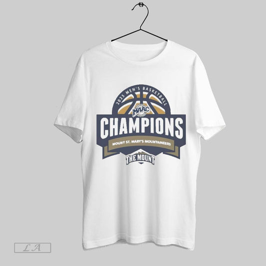 Top Mount St Marys Mountaineers Maac Mens Basketball Champions The Mount 2025 Logos T Shirt Sweatshirt Hoodie Shirt