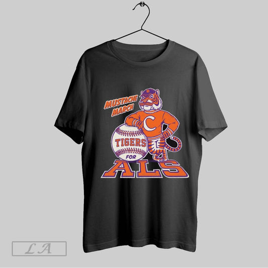 Top Mustache March 25 Clemson Tigers Baseball For Als Mascot Vintage T Shirt Sweatshirt Hoodie Shirt