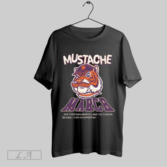 Top Mustache March 25 Join Tigertown Graphics And The Clemson Baseball Team In Supporting Als Awareness T Shirt Sweatshirt Hoodie Shirt