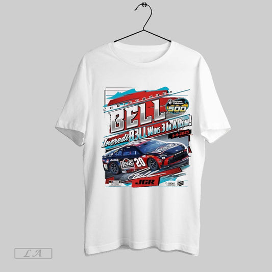 Top Nascar Christopher Bell Checkered Flag Sports 2025 Shriners Childrens 500 Race Winner Incredi B3ll Wins 3 In A Row Signature T Shirt Sweatshirt Hoodie Shirt