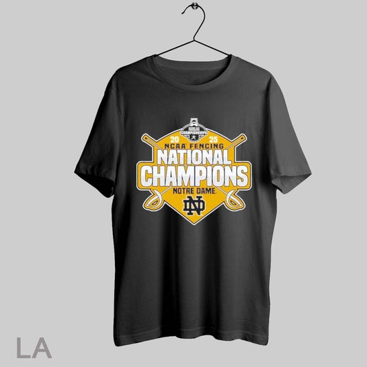 Top Navy Notre Dame Fighting Irish 2025 Ncaa Fencing National Champions T Shirt Sweatshirt Hoodie Shirt