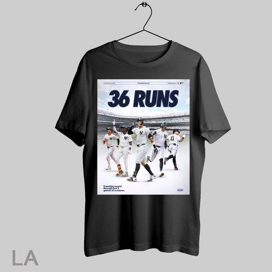 Top New York Yankees Vs Milwaukee Brewers 36 Runs Franchise Record Through First 3 Games Of A Season Poster T Shirt Sweatshirt Hoodie Shirt