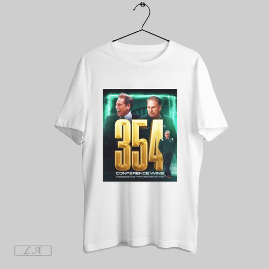 Top No 354 Tom Izzo Passes Legend Bob Knight As The Winningest Coach In Big Ten Conference Wins Poster T Shirt