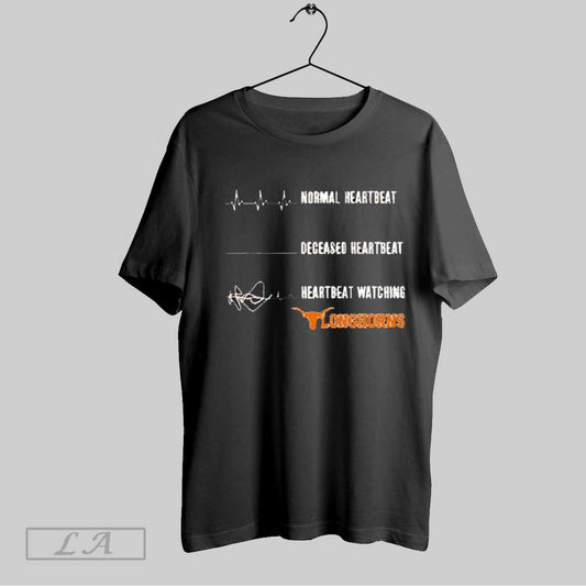 Top Normal Heartbeat Deceased Heartbeat Heartbeat Watching Texas Longhorns 2025 T Shirt Sweatshirt Hoodie Shirt